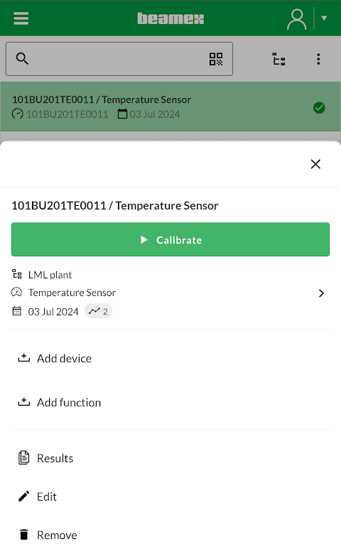 Beamex bMobile screenshot 3