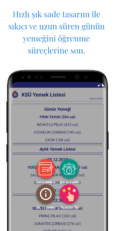 KSÜ Yemek Listesi(İnternetsiz) screenshot 4
