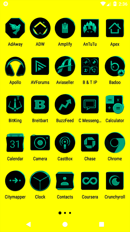 Black and Teal Icon Pack v3.1 screenshot 3