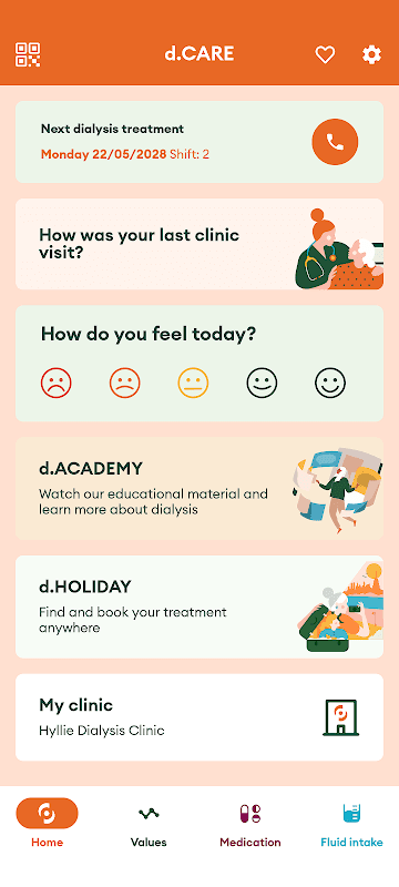 Diaverum d.CARE patient app screenshot 1