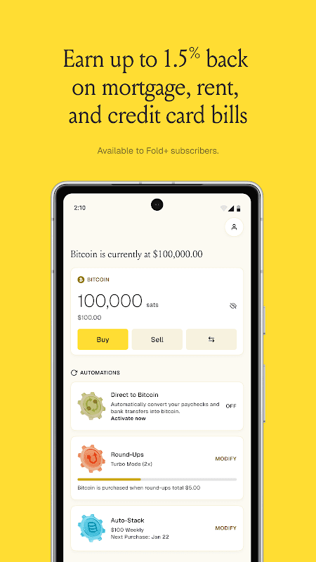 Fold: Bitcoin Personal Finance screenshot 3