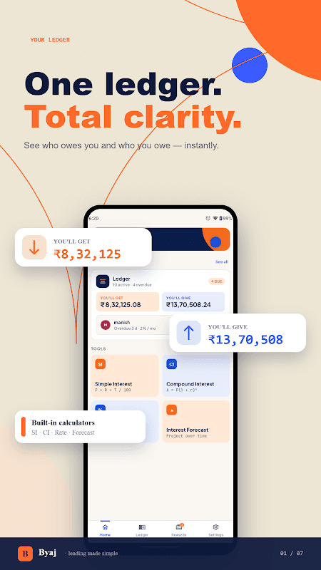 ByajApp: Ledger & Calculator screenshot 1