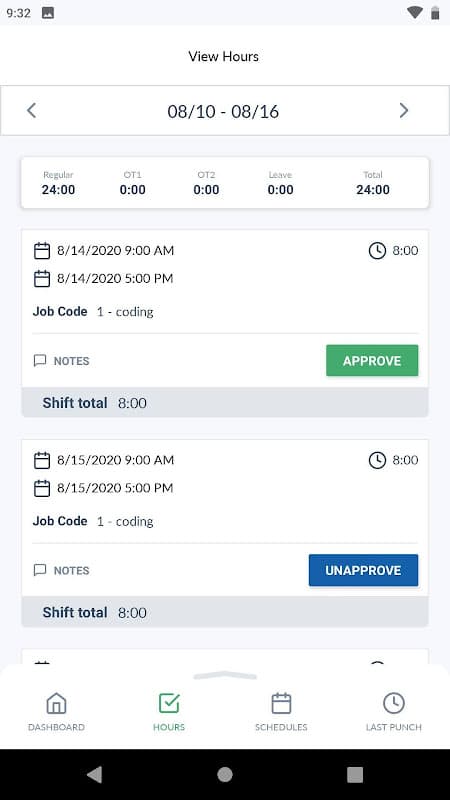 TimeClock Plus Clock screenshot 3