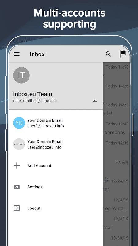 Inbox.eu - domain & personal email screenshot 2