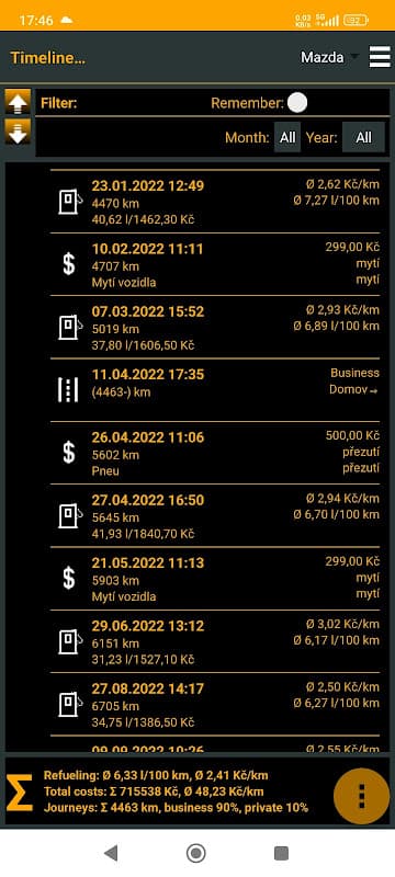 Jimys Fuel+Costs+LogBook screenshot 2