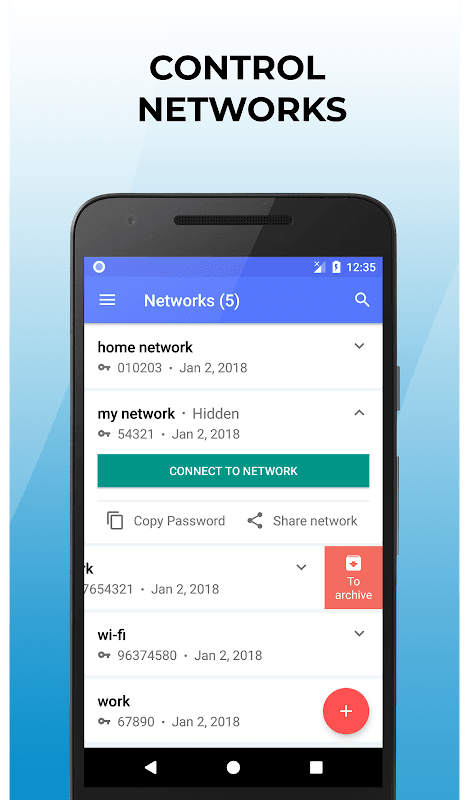 Wi-Fi password manager screenshot 1