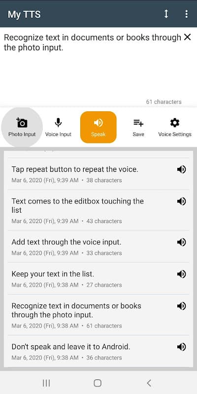 My TTS: Text-to-Speech screenshot 2