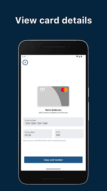 SAS EuroBonus World Mastercard screenshot 4
