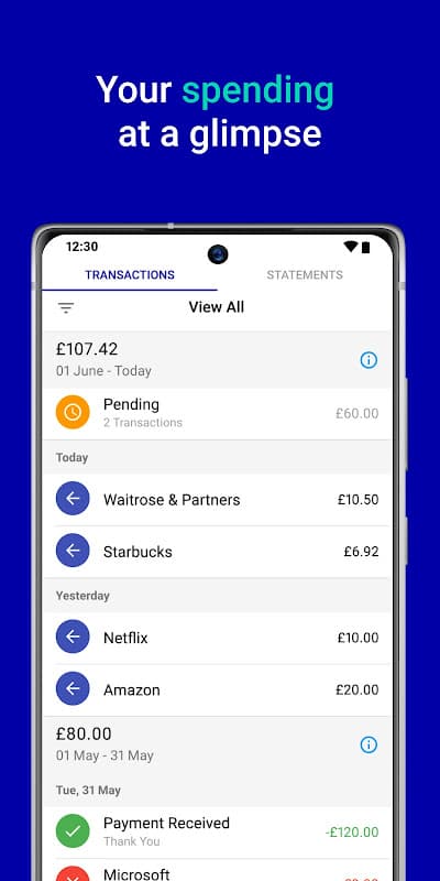 Aqua credit card screenshot 3