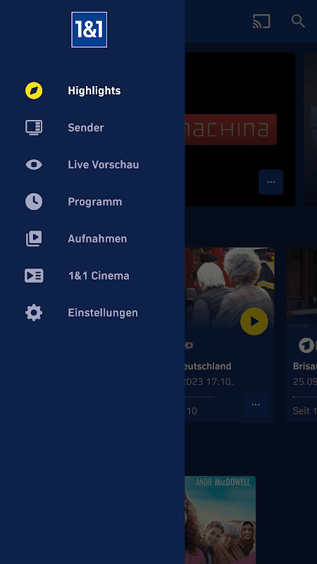 1&1 TV screenshot 1