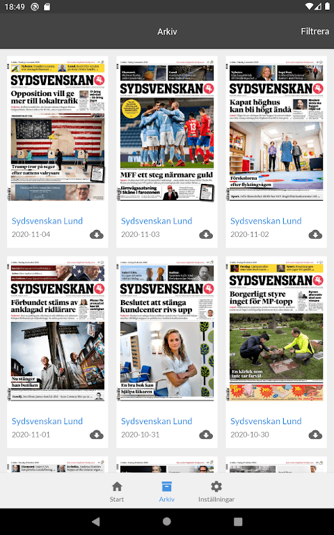 Sydsvenskan E-tidning screenshot 6