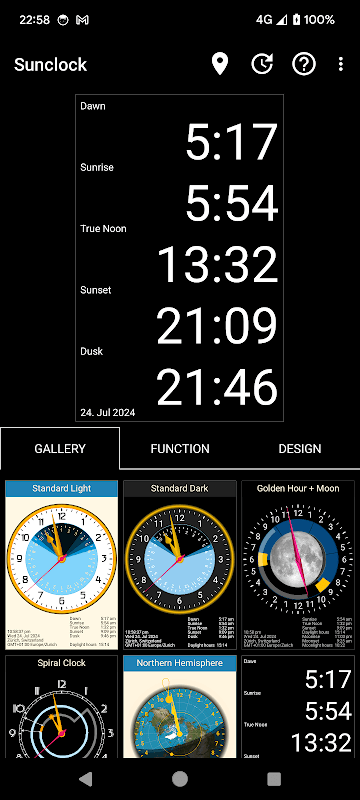 Sunclock - Sunrise, Sunset, Moon screenshot 4