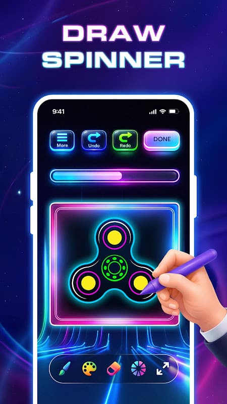 Finger Spinner Glow Art 3D screenshot 2