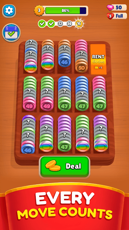 Pocket Sort: Coin Merge Puzzle screenshot 3