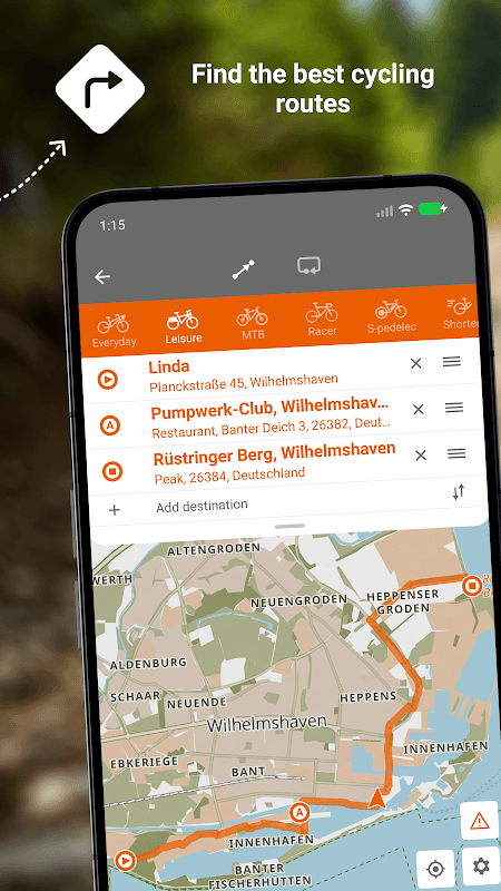 Naviki – the bicycle satnav screenshot 2