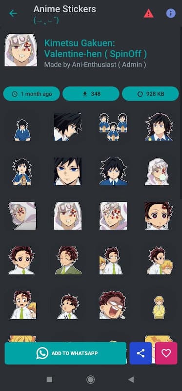 Anime Sticker For WASticker screenshot 2