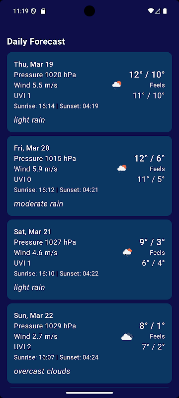 Weekly Weather Forecast screenshot 3