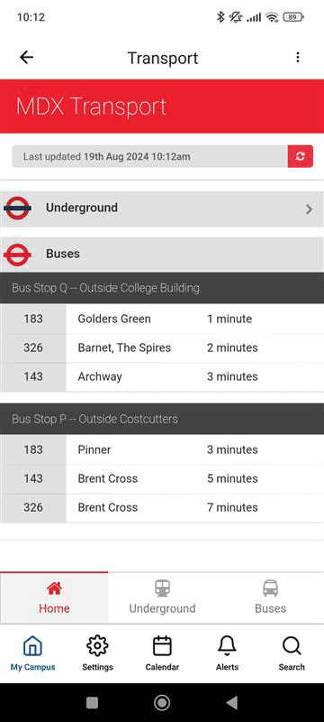 Middlesex University screenshot 2