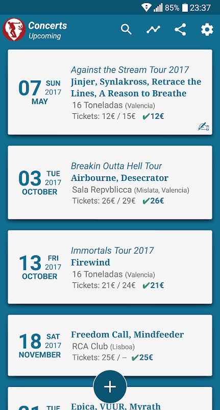 Concerts Agenda screenshot 1