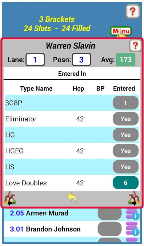 Bowling Brackets / Sidepots screenshot 4
