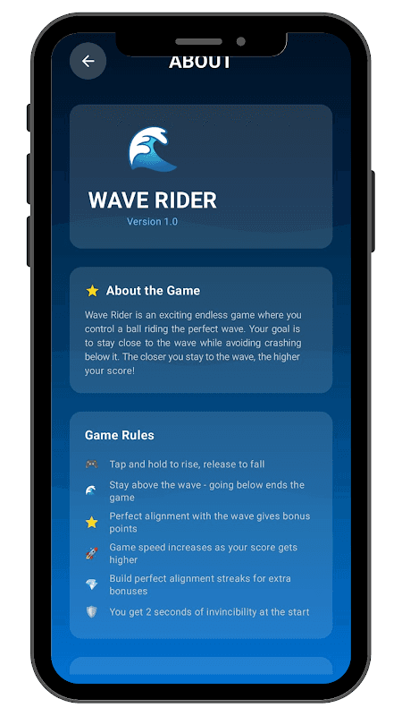 Wave Rider Game screenshot 1