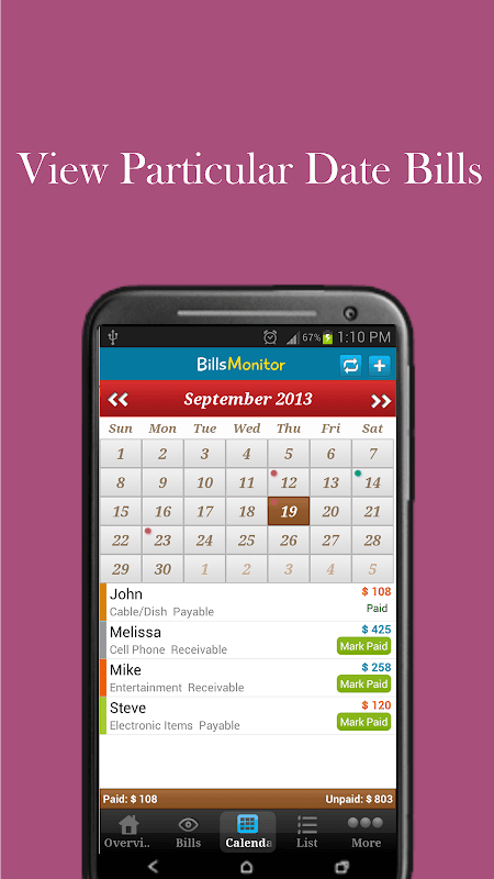 Bills Monitor & Manager screenshot 3