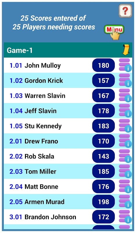 Bowling Brackets / Sidepots screenshot 3