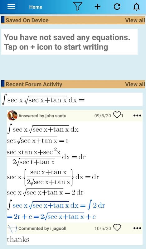 Equation Editor and Q&A Forum screenshot 1