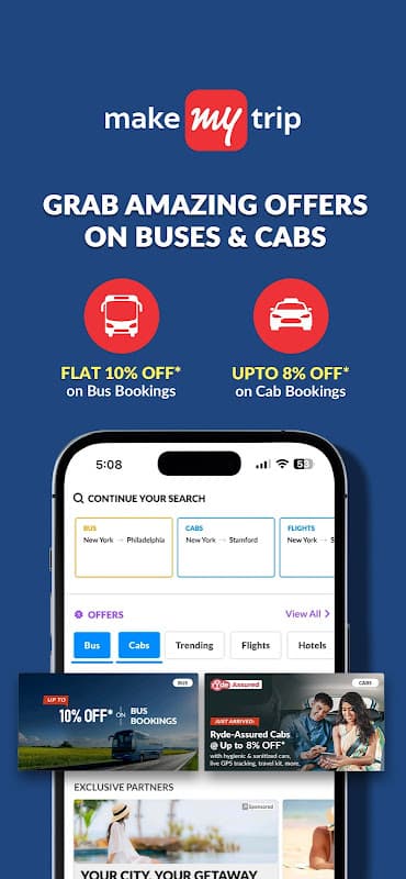 MakeMyTrip-Flights Hotels Cabs IRCTC Rail Bookings screenshot 3