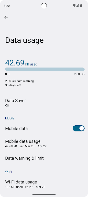 Set Mobile Data screenshot 1