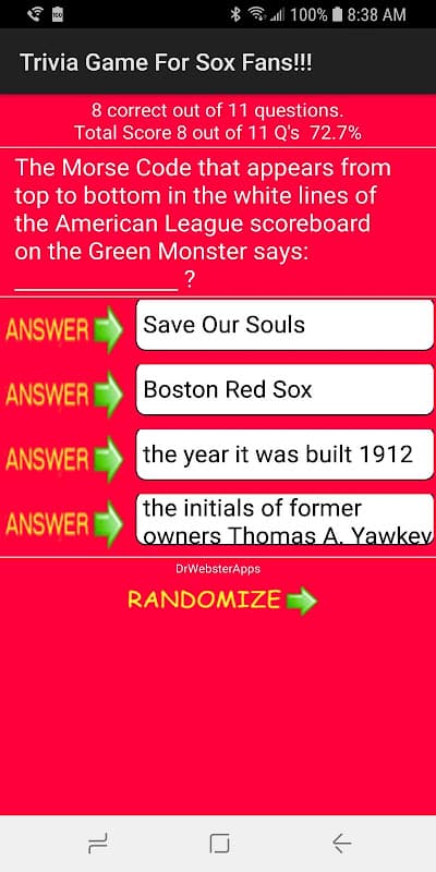 Trivia & Schedule Red Sox Fans screenshot 4