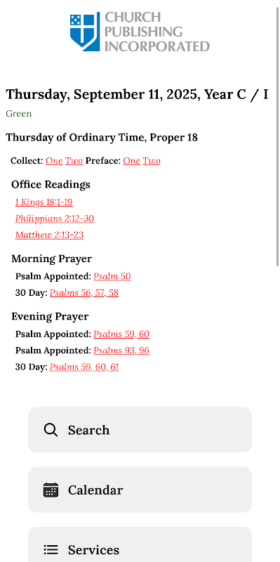 electronic Common Prayer screenshot 1