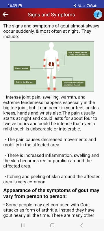 Arthritis Gout Uric Acid Diet screenshot 5
