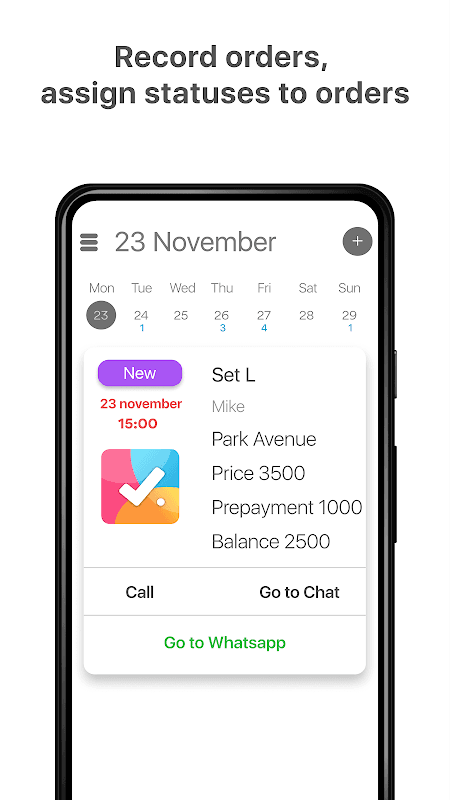 Calendar for orders screenshot 1