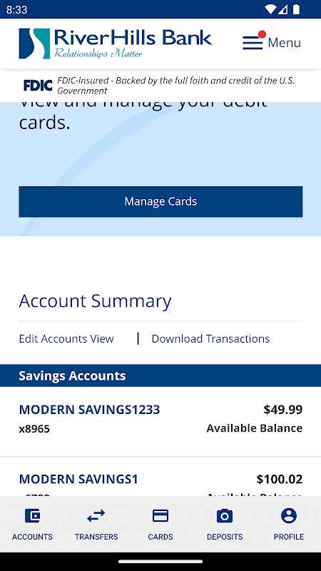 RiverHills Bank Mobile screenshot 3