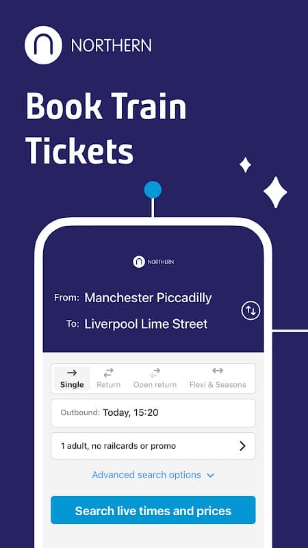 Northern train tickets & times screenshot 1