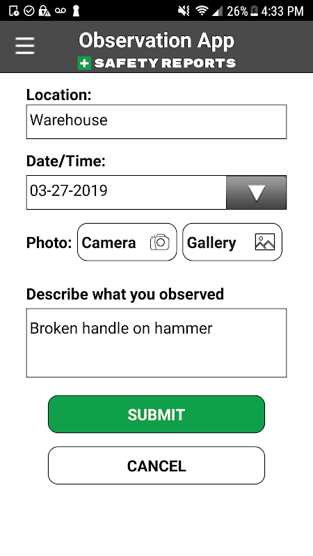 Safety Observations App | SR screenshot 2