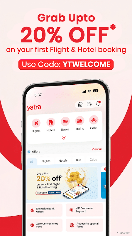 Yatra - Flights Hotels Bus IRCTC/Trains & Ola/Uber screenshot 3