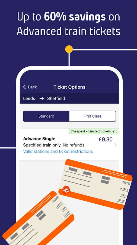 Northern train tickets & times screenshot 2