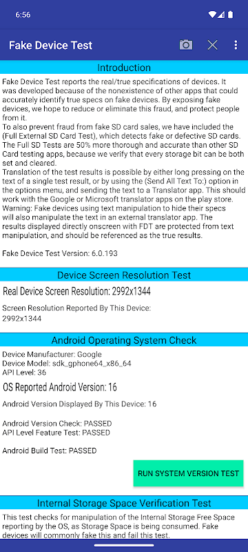 Fake Device Test screenshot 1