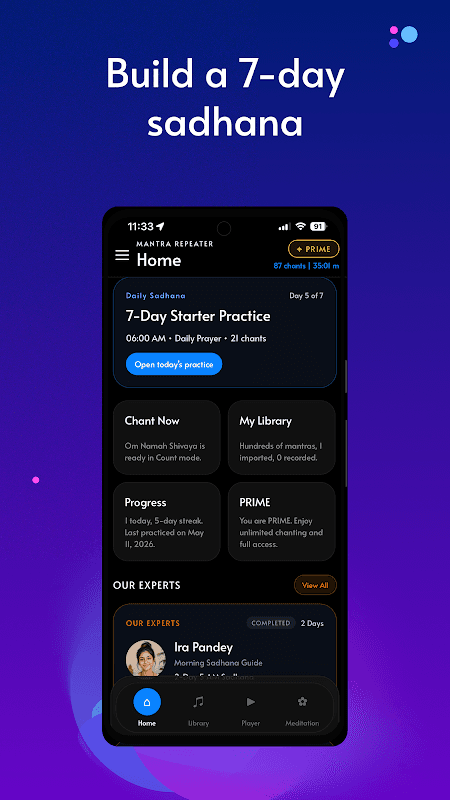 Mantra Repeater : Chant Own Mantra in A Loop screenshot 6