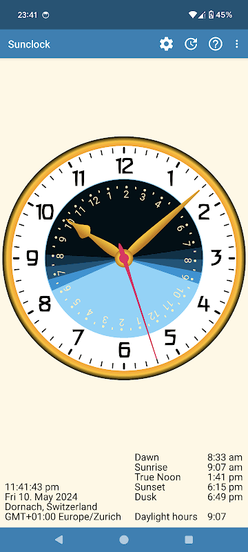 Sunclock - Sunrise, Sunset, Moon screenshot 2