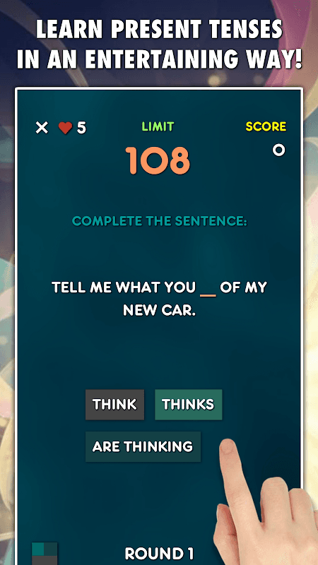 Present Tenses Grammar Test screenshot 1