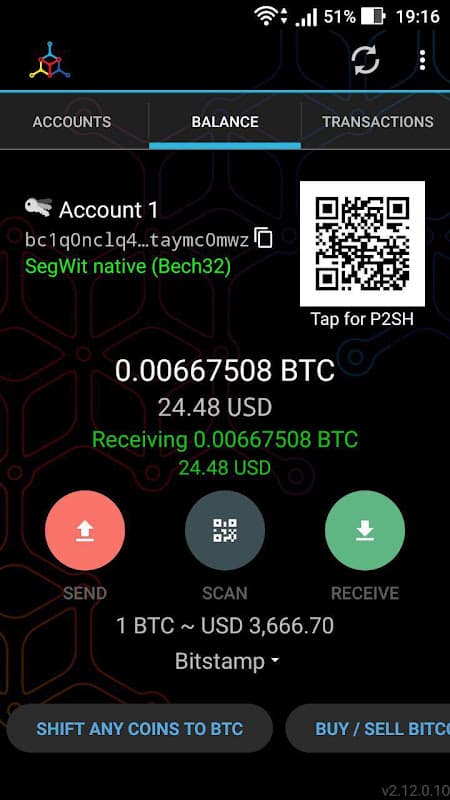 Mycelium Bitcoin Wallet screenshot 1