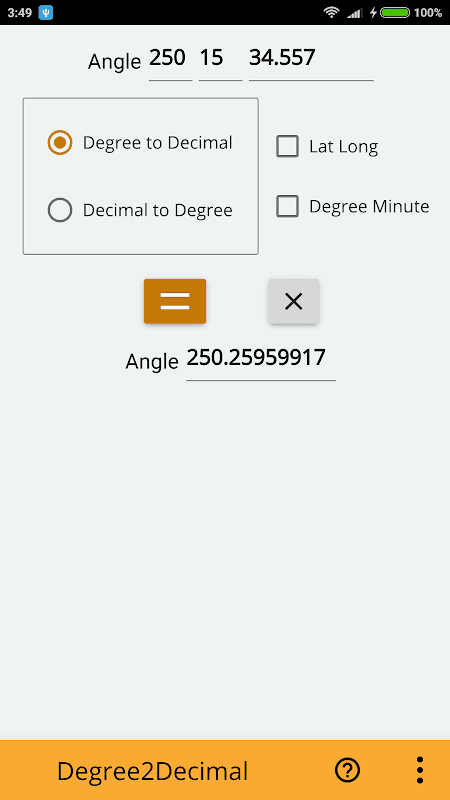 Degree & Decimal Converter screenshot 3