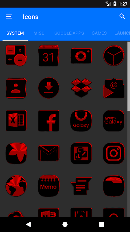 Black and Red Icon Pack v9.0 (Free) screenshot 5