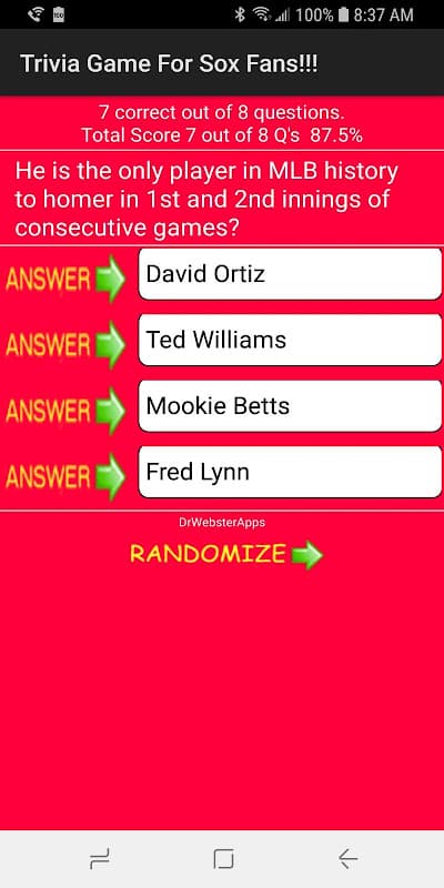 Trivia & Schedule Red Sox Fans screenshot 5