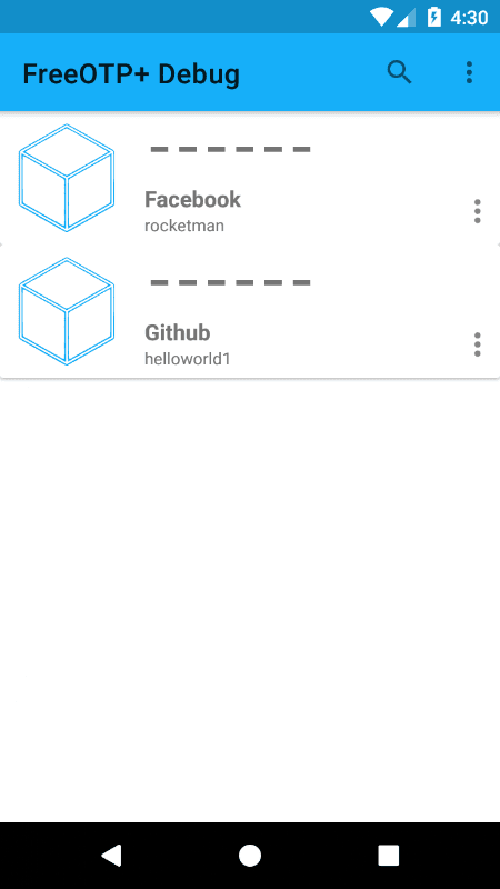 FreeOTP+ (2FA Authenticator) screenshot 1