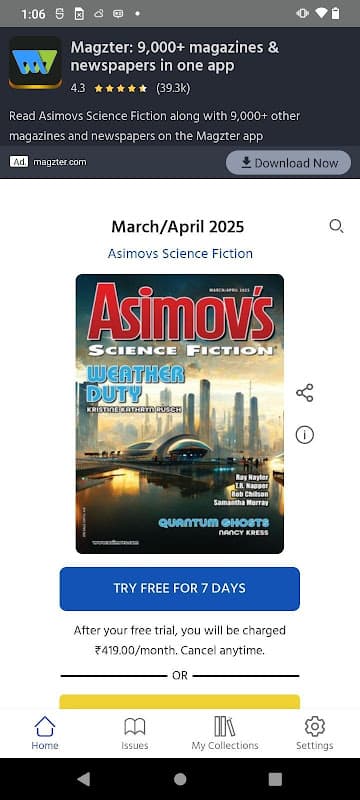 Asimov's Science Fiction screenshot 1