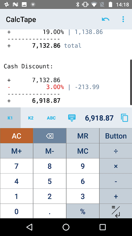 CalcTape Calculator with Tape screenshot 1